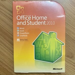 NEW GENUINE Microsoft Office Home and Student 2010 for 3 PCs SEALED BOX